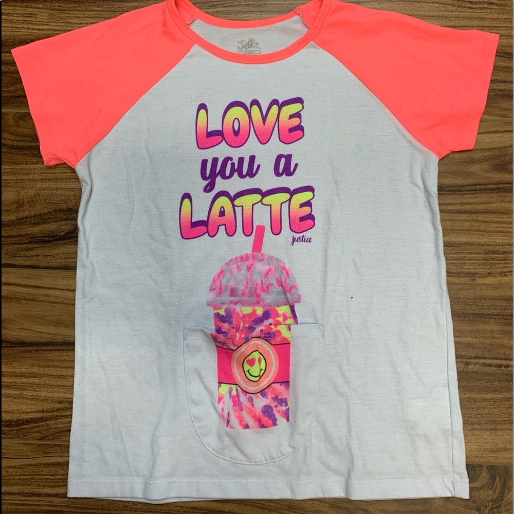 - Justice Love You A Latte pj top, size 12